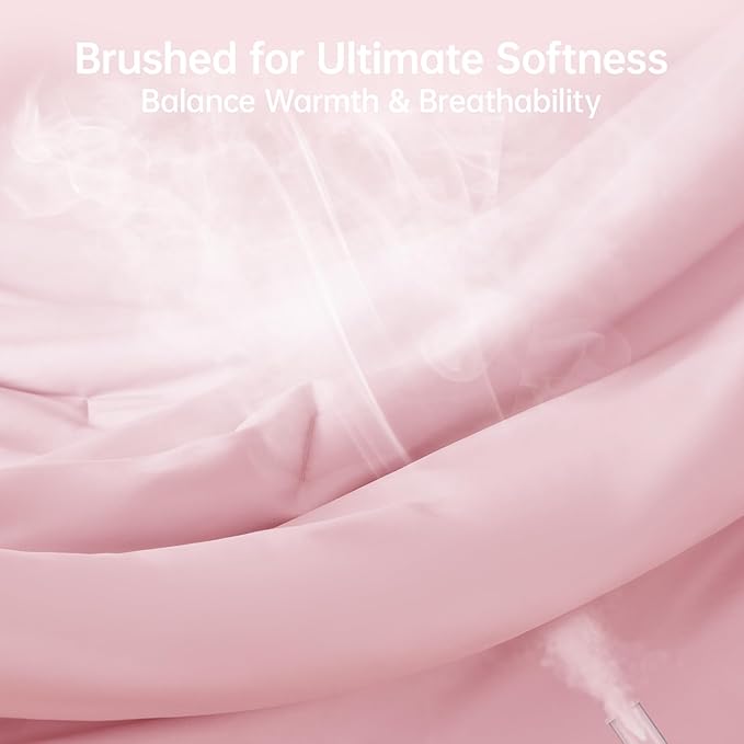 MUXHOMO Pink Oversized King Comforter Sets, All Season Ultra Soft Down Alternative Bedding - 3 Piece Lightweight Bed Set Includes 1 Comforter (120"x98") and 2 Pillow Shams (20"x36")