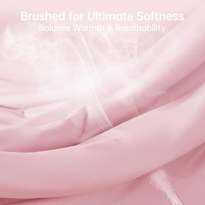 MUXHOMO Pink King Size Comforter Set, All Season Ultra Soft Down Alternative Bedding - 3 Piece Lightweight Bed Set Includes 1 Comforter (104"x90") and 2 Pillow Shams (20"x36")