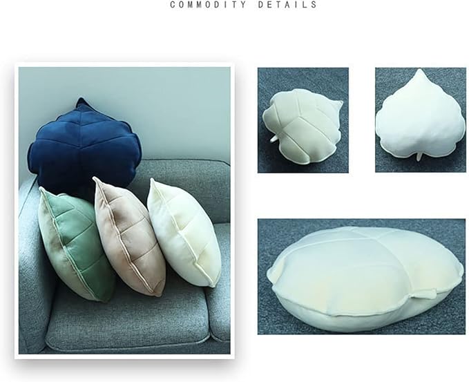 Tree Leaves Pillow Cute Pillow Plant Shape Pillow Soft Leaf Cushion Suitable for Bedroom Sofa Sofa Living Room Home Decoration (19.69 * 19.69, Dark Gray)