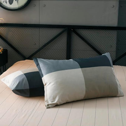 mixinni King Comforter Set Men Boys Geometric Checkered Plaid Printed Bedding Comforter for All Season Soft Lightweight Bedding Set-King Size