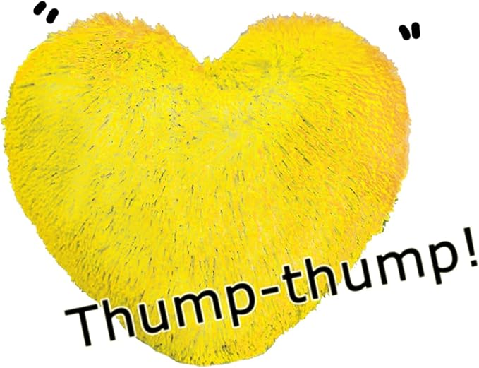 MorroMorn Fluffy Heart Throw Pillows, Shaggy Decorative Pillow for Sofa Couch Bed, Cute Room Decor Decorations for Women Girls Kids (Mustard Yellow)