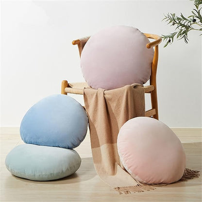 MOJUN Round Throw Pillow, 15.7" Soft Solid Color Round Sofa Lumbar Pillow Floor Pillow Home Decorative Pillow Cushion for Couch Car Living Room Bedroom, Brown