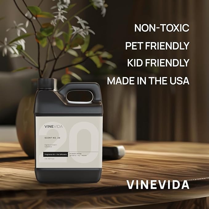VINEVIDA [32 Fl Oz] Cashmere Fragrance Oil for Cold Air Diffusers, Essential Oils for Diffuser Oil Refill & Air Freshener Room Spray