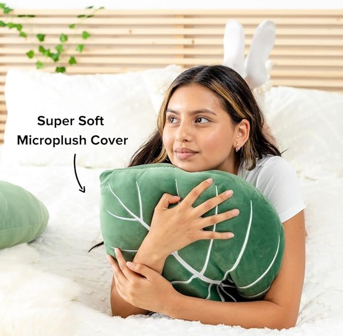 Green Philosophy Co. Philodendron Gloriosum Leaf Pillow - Moody Green