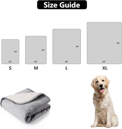 Waterproof Blanket for Bed, Leak Proof Dog Blankets for Couch Sofa Protection, Reversible Pet Sherpa Throw Furniture Protector Machine Washable(86"x120",Darkgrey)