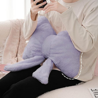 2Pack Soft Furry Bow Throw Pillows Cute Bowknot Plush Pillow Home Decor Stuffed Bow Lumbar Pillow for Bed Couch Living Room Decor (Purple)