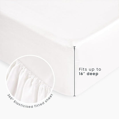 Wake In Cloud - Striped Comforter Set with Sheets, Ticking Stripe Vertical Pinstripe Neutral Farmhouse Pattern Printed, 5 Pieces Bed in a Bag, Blue White, Twin Size