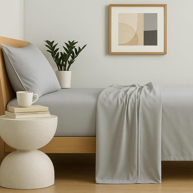 Peru Pima 415 Thread Count Percal Twin Sheet Set - 100% Peruvian Pima Cotton, 3 Piece (Flat, Fitted, 1 Pillowcase) - Cooling, Crisp, Deep Pocket, Hotel Quality Bedding - Slate