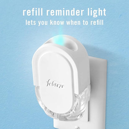 Febreze Plug-In Air Freshener, Odor-Fighting Scented Oil Starter Kit, Air Fresheners for Home, Bathroom and Kitchen, Long Lasting, Gain Original Scent, Warmer + 4 Refill, Multicolor