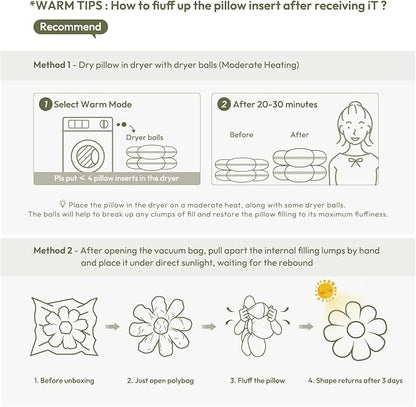 Sioloc Flower Shaped Throw Pillow, Fun Daisy Pillow, 25.6" Large White Flower Pillow Cute Decorative Seat Cushion Aesthetic Flower Plush Pillows for Bed Floor Couch Chair