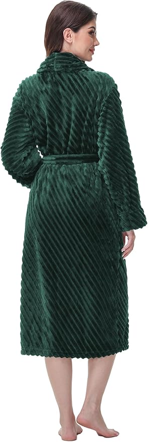 Yurhap Premium Robes for Women - Super Soft Cozy Fleece Womens Robe Plush Long Bathrobe