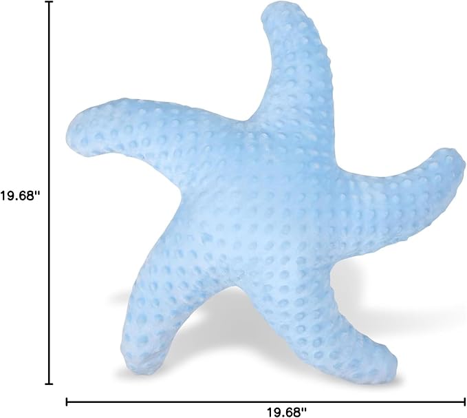 Marble Empire Starfish Pillow for Couch and Bed, Coastal Decor Throw Pillow, Ocean Beach Theme Accent Pillow for Living Room（Blue）