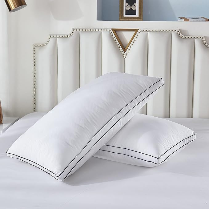 Gehannah Bed Pillows for Sleeping, Luxury Plush Soft Pillow with Home and Hotel, Breathable Microfiber Cover Skin-Friendly Pillows for Side Back Sleepers