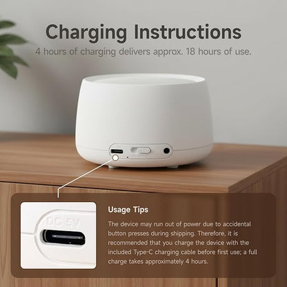 White Noise Machine,Sound Machine for Sleeping,Sleep Aid for Adults Baby,18 Non-Looping Sounds,ZenNap App Included 500+ Hi-Fi Audios,8-Sounds Mixing,Office,Travel,Home