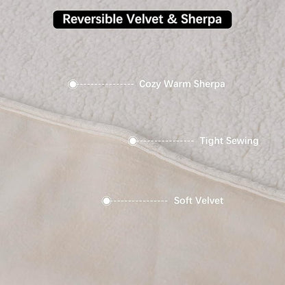 Waterproof Dog Blankets for Large Dogs, Washable Pet Blanket for Indoor Cats, Plush Sherpa Puppy Throw Furniture Protector for Bed Couch Sofa(40"x50",L,Beige)