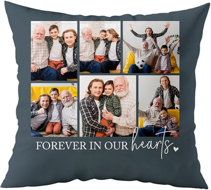 Custom Pillow - Sympathy Gift for Loss of Loved One - Personalized Memorial for Family or Friends - Throw Pillow Remembrance - USA Family Made With Love - Multiple Sizes (16"x16")