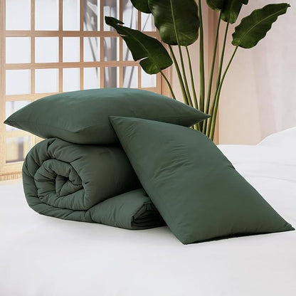 WRENSONGE Twin/Twin XL Comforter Set - 2 Pieces Deep Forest Comforter Prewashed Soft Lightweight for All Seasons,Fluffy Down Alternative Twin XL Comforter with 1 Pillow Sham