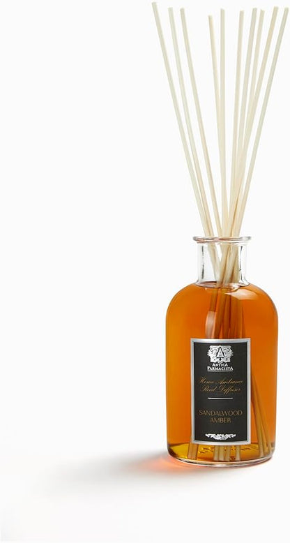 Antica Farmacista Home Ambiance Diffuser - Long-Lasting Reed Scent Diffuser - Luxury Room Freshener Gift - Sandalwood Amber, 16.9 fl oz