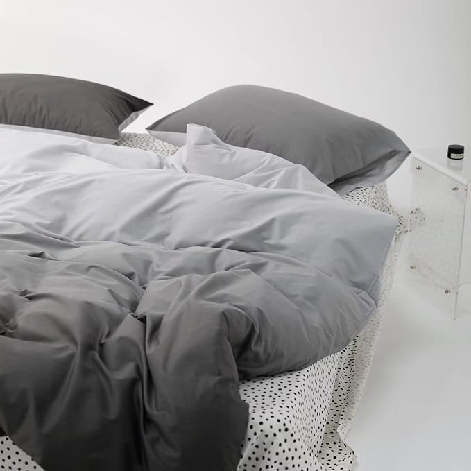 Cottonight Grey Gradient Comforter Set Twin Boys Teens Grey and Black Bedding Set Modern Aesthetic Blanket Quilts Soft Breathable Blackish Gray 3 Piece Bedding Comforter Set