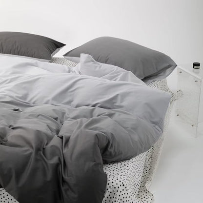 Cottonight Grey Gradient Comforter Set Twin Boys Teens Grey and Black Bedding Set Modern Aesthetic Blanket Quilts Soft Breathable Blackish Gray 3 Piece Bedding Comforter Set