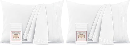 Mellanni Pillow Cases - Luxury, Extra Soft, Cooling Pillow Covers - 2 PC Iconic Collection Pillowcases - Envelope Closure (Standard/Queen 20" x 30", White) (Pack of 2)