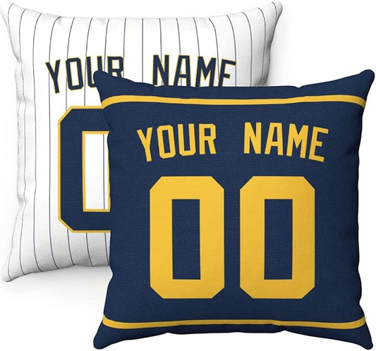 ANTKING Throw Pillow 2 Packs Personalized Custom Any Name and Number for Men Women Boy Gift