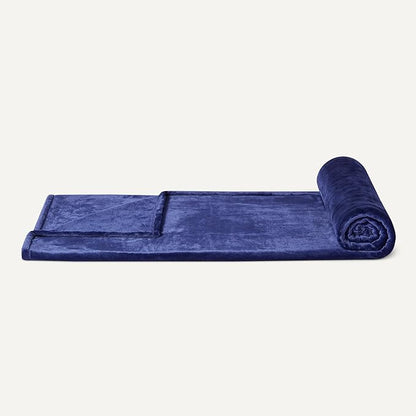 Basics Throw Blanket, Ultra-Soft Flannel Fleece Blanket, Lightweight Cozy for Couch Sofa Bedroom, Fade-Resistant Fabric, 50 x 60 Inches, Navy