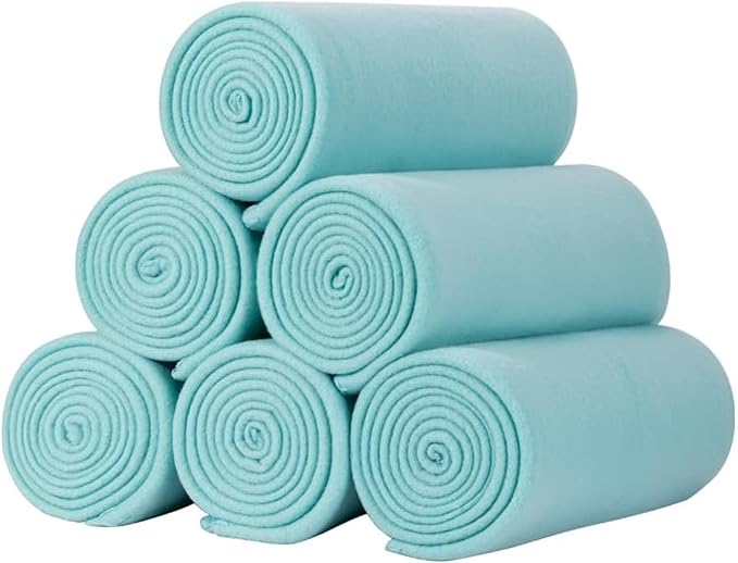 ZYFZCYBL Fleece Throw Blankets for Couch Bulk Lightweight Warm Soft Cozy Blanket 6 Pack Bulk Fleece Blanket Solid for Bed Couch Office Gifts Outdoor 50 x 60 inch Teal
