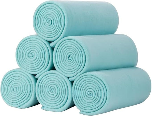 ZYFZCYBL Fleece Throw Blankets for Couch Bulk Lightweight Warm Soft Cozy Blanket 6 Pack Bulk Fleece Blanket Solid for Bed Couch Office Gifts Outdoor 50 x 60 inch Teal