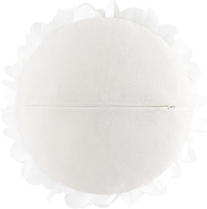 3D Flower Round Throw Pillows Cute Decorative Daisy Sunflower Accent Pillow Modern Farmhouse Elegant Cushion for Bed Couch Chair Car Living Room Christmas Home Decor Gift 12 Inch White