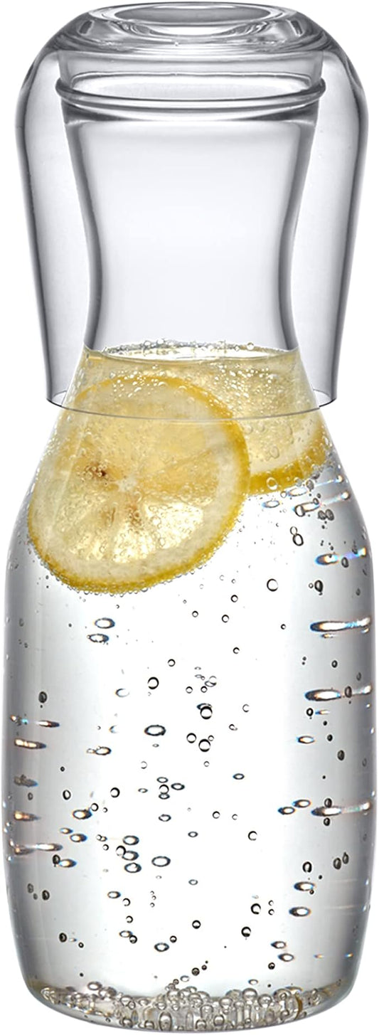 Amazing Abby - Aurora - Acrylic Bedside Carafe Set, Plastic Water Carafe with Dual-Use Tumbler/Lid, Easy-Access for the Night, Shatter-Proof, BPA-Free, Great for Bedroom, Bathroom, Kitchen, and More