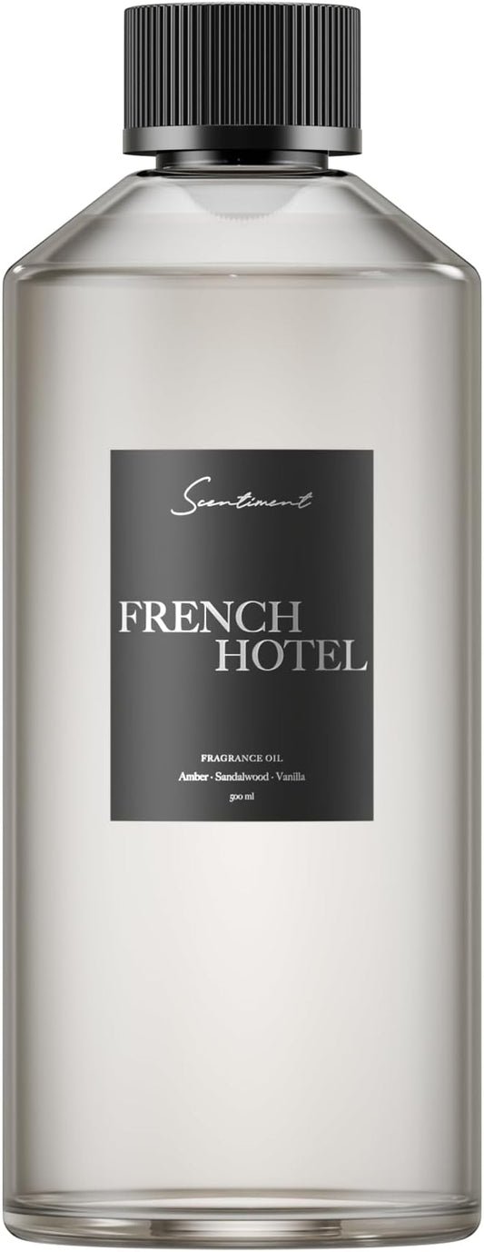 Scentiment Diffuser Oil - Minuit à Paris | Aromatherapy Home Fragrance | Inspired by Luxury Five Star Hotel Scents | Luxurious Scent with Notes of Amber, Sandalwood, Vanilla (500 mL)