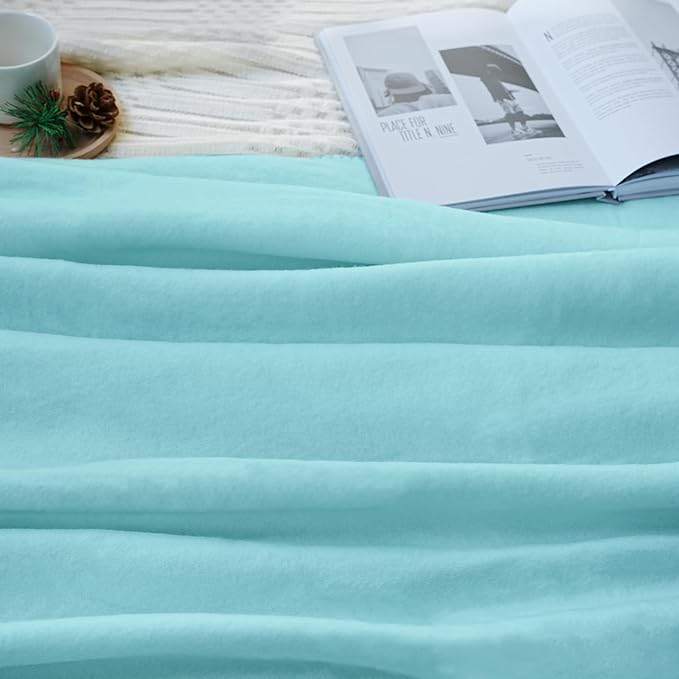 ZYFZCYBL Fleece Throw Blankets for Couch Bulk Lightweight Warm Soft Cozy Blanket 6 Pack Bulk Fleece Blanket Solid for Bed Couch Office Gifts Outdoor 50 x 60 inch Teal