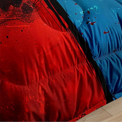 Warrior Comforter Set King Size,Silhouette Bedding Set for Adult Men Bedroom Decor,3 Pcs 2 Pillowcases/104 * 90