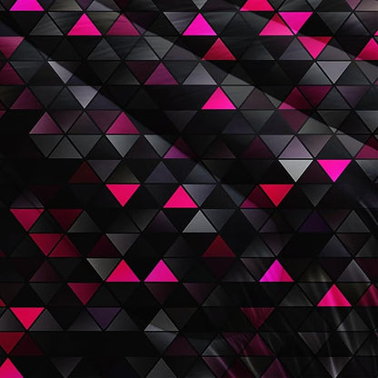 Geometric Pink Black Comforter Set,Triangle Honeycomb 3 PCS Bedding Set Queen Size for Teen Adult,Modern Quilt Set Geometry Decor,Microfiber Lightweight 1 Comforter 2 Pillowcases