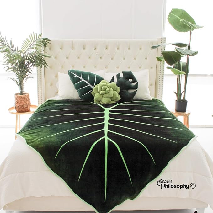 Green Philosophy Co. Succulent® Pillow 16" – Soft 3D Decorative Flower Throw Pillow, Unique Olive Green Plush Flower Cushion, Perfect for Couch, Sofa, Bedroom Decor, Gift for Plant Lovers