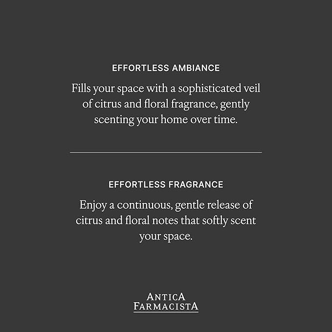 Antica Farmacista Home Ambiance Diffuser - Long-Lasting Reed Scent Diffuser - Luxury Room Freshener Gift - Neroli & Tonic, 8.45 fl oz