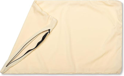 PILLOWY 12x20 Throw Pillowcase (Cover Only) -85/15 Nylon, Spandex -Luxurious, Silky, Stretchy & Soft - 1Pcs Solid Color -A Perfect Choice for Couch Chairs Sofa Bed Adult/Kids Bedroom, Off White-Creme