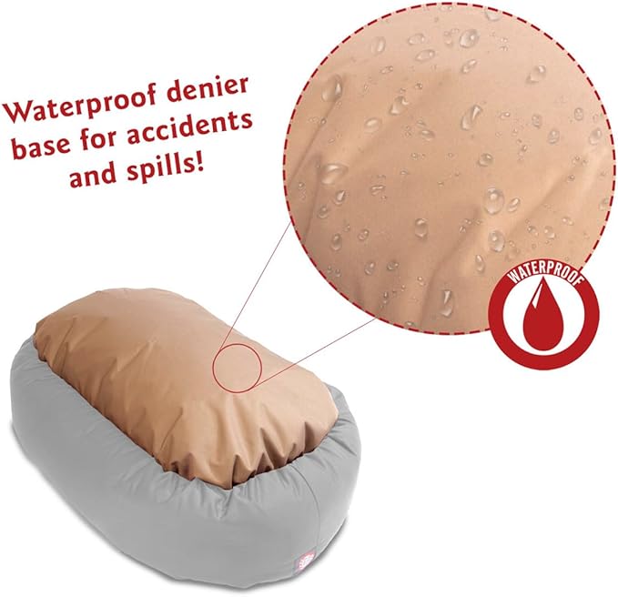 Majestic Pet 40 Inch Bagel Calming Dog Bed Washable – Cozy Soft Round Dog Bed with Spine Support for Dogs to Rest Their Head - Fluffy Donut Puppy Mat 40x29x9 (Inch) Large – Pink