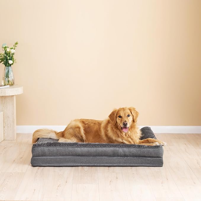 EHEYCIGA XL Dog Bed Memory Foam for Crate, Extra Large Dog Bed Orthopedic with Washable Removable Cover, Waterproof Pet Sofa Couch XLarge Size Dogs, 41x27x6.5, Dark Grey
