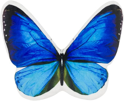 JWH 3D Butterfly Pillow Print Neck Pillows for Car Travel Plane Airplane Trip Headrest Small Pillow Long Flights Essentials Cute Head Rest with Elastic 8 x 12 Inch Royal Blue