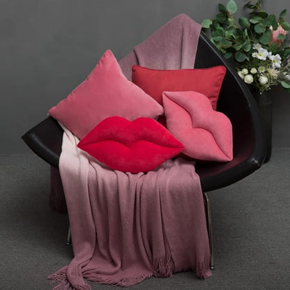 KINGROSE 3D Lip Throw Pillow Decorative Little Pillows Soft Cute Cushion for Sofa Couch Bed Home Decor Girls 11 x 18 Inches Red