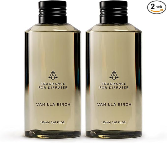 AromaPlan Hotel Scents Vanilla Birch 5 Fl Oz (2 Pack), Luxury Aroma & Hotel Fragrance Diffuser Oil- Hotel Diffuser Oil for Aromatherapy- USA Made, Bigger Bottle, Bolder Aroma & Longer Lasting