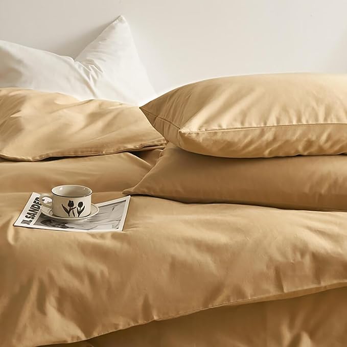 Luxlovery Beige Comforter Set Queen Champange Khaki Bedding Comforter Set Taupe Quilts Blanket Soft Durable Quilts 3 Piece Champagne Khaki Color Comforter Bedding Set