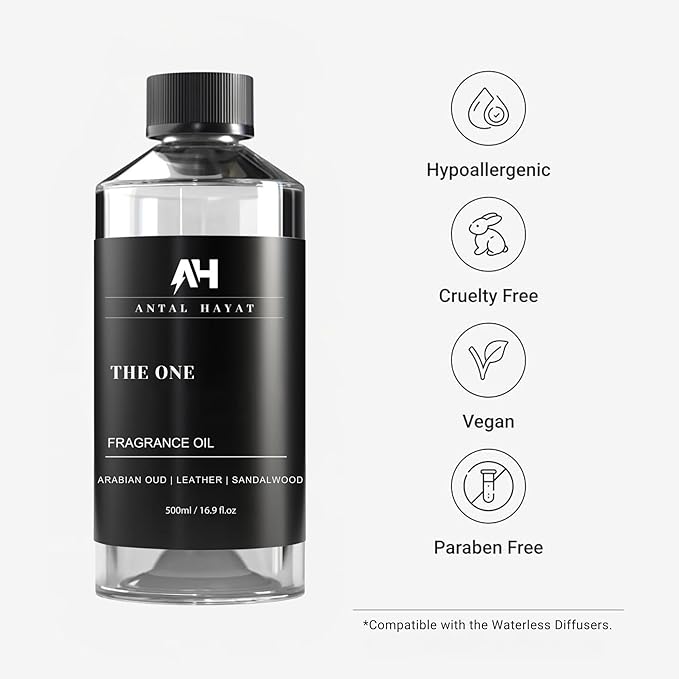 The One Hotel Scent Diffuser Oil - Aromatherapy Fragrance Inspired by 5-Star Hotels - Notes of Cardamom, Leather, Lemon with Cinnamon & Sandalwood - Inspired by Luxury Hotel The One Diffuser Scent