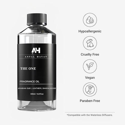 The One Hotel Scent Diffuser Oil - Aromatherapy Fragrance Inspired by 5-Star Hotels - Notes of Cardamom, Leather, Lemon with Cinnamon & Sandalwood - Inspired by Luxury Hotel The One Diffuser Scent