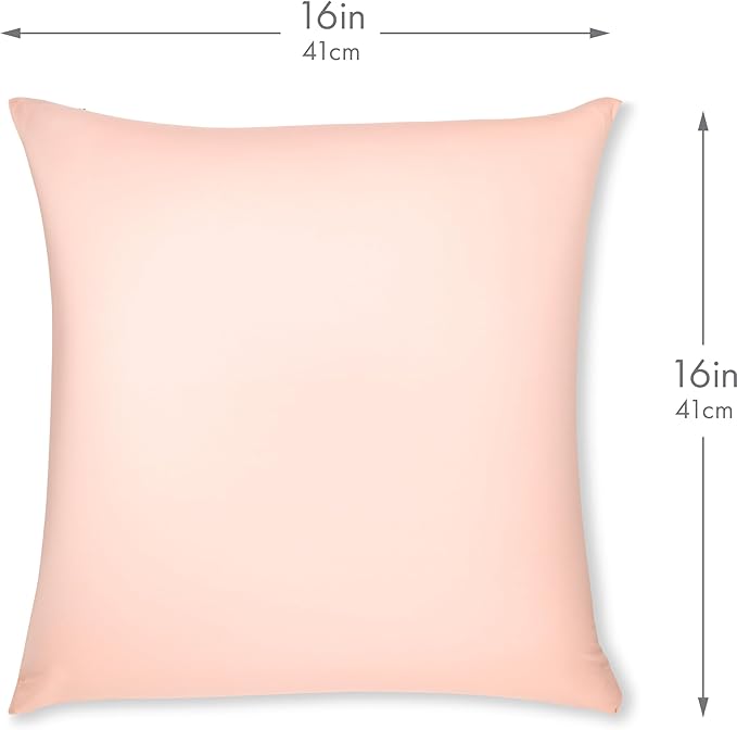 PILLOWY 16" x 16" Throw Pillow - Cream Peach: 1 PCS Luxurious Premium Microbead Pillow with 85/15 Nylon/Spandex Fabric. Forever Fluffy, Outstanding Beauty & Support. Silky, Soft & Beyond Comfortable