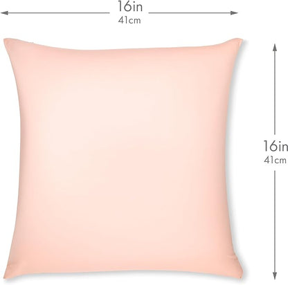 PILLOWY 16" x 16" Throw Pillow - Cream Peach: 1 PCS Luxurious Premium Microbead Pillow with 85/15 Nylon/Spandex Fabric. Forever Fluffy, Outstanding Beauty & Support. Silky, Soft & Beyond Comfortable