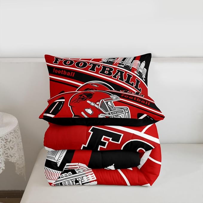 Feelyou Football Bedding Set Boys Girls Full Size Comforter Set Sports Theme Women Men Football City Comforter Rugby Sports Duvet Quilt Bedroom Decor