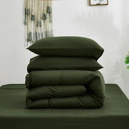 Houseri Army Green Comforter Set Full Olive Green Bedding Comforters Full Size Ultra Comfy Soft Dark Green Comforter Sets for Teen Boys Girls Military Green Blackish Green Farmhouse Bed Quilts Full
